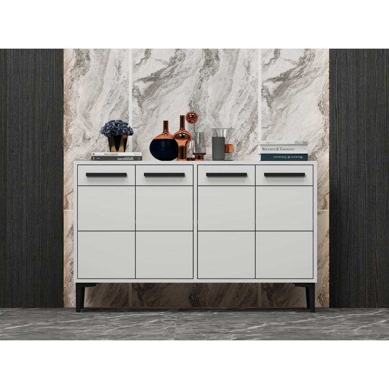 Mueble TV Stria Blanco Practica Hogar Mueble TV Stria Blanco Practica Hogar