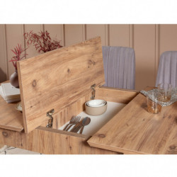 Set mesa comedor extensible y sillas (5 piezas) Vina 0701-4 pino atlántico gris Practica Hogar