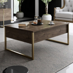 Conjunto de muebles de salón Luxe dorado nogal Practica Hogar