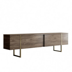 Conjunto de muebles de salón Luxe dorado nogal Practica Hogar