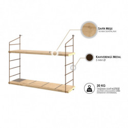 Estante de pared Armoni 2 roble Practica Hogar