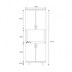 Mueble auxiliar Selin-L1193 roble blanco Practica Hogar