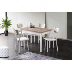 Mesa de comedor extensible Polo-1302 roble blanco Practica Hogar