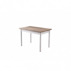 Mesa de comedor extensible Polo-1302 roble blanco Practica Hogar
