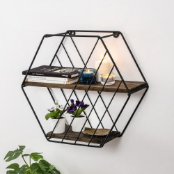 Estante de pared Liliales nogal oscuro negro Practica Hogar