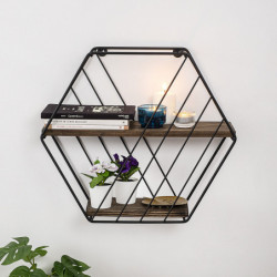 Estante de pared Liliales nogal oscuro negro Practica Hogar
