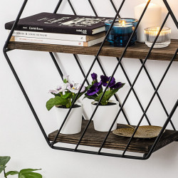 Estante de pared Liliales nogal oscuro negro Practica Hogar