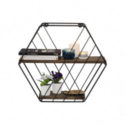 Estante de pared Liliales nogal oscuro negro Practica Hogar