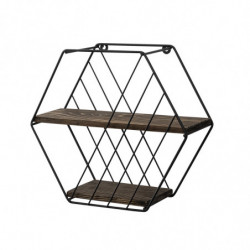 Estante de pared Liliales nogal oscuro negro Practica Hogar