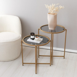 Mesa de centro S407U humo oro Practica Hogar