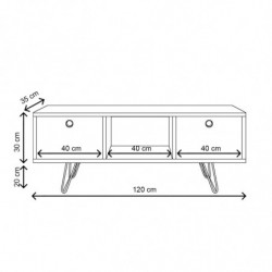 Mueble TV Yaren-L3024 blanco Practica Hogar