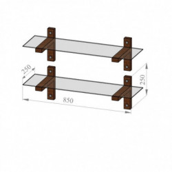 Estante de pared R202 humo nogal Practica Hogar