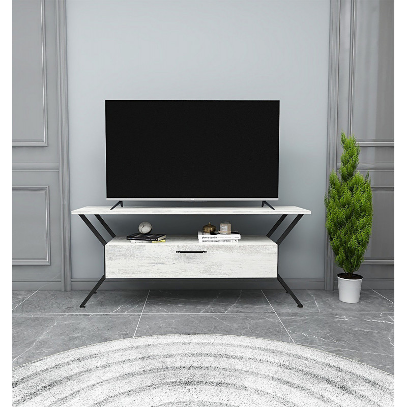 Mueble TV Tarz Crystal gris negro Practica Hogar Mueble TV Tarz Crystal gris negro Practica Hogar