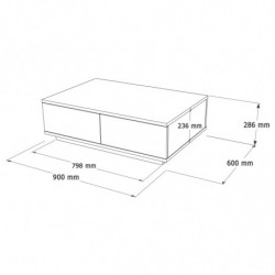 Mesa de centro FR14-AW pino atlántico blanco Practica Hogar