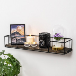 Estante de pared Syringa nogal oscuro negro Practica Hogar