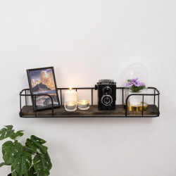 Estante de pared Syringa nogal oscuro negro Practica Hogar
