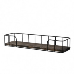 Estante de pared Syringa nogal oscuro negro Practica Hogar