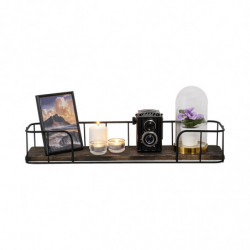 Estante de pared Syringa nogal oscuro negro Practica Hogar