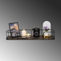 Estante de pared Syringa nogal oscuro negro Practica Hogar
