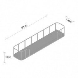 Estante de pared Syringa nogal oscuro negro Practica Hogar