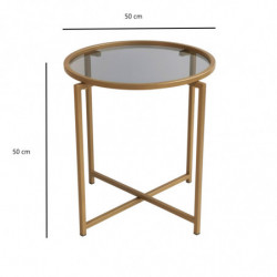 Mesa de centro S407K humo oro Practica Hogar