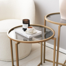 Set mesas de café S406 humo oro Practica Hogar