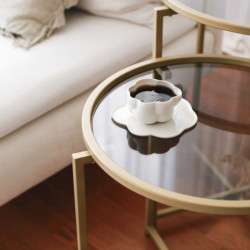 Set mesas de café S406 humo oro Practica Hogar