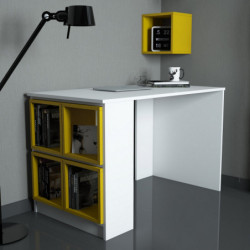 Escritorio de estudio Box blanco amarillo Practica Hogar