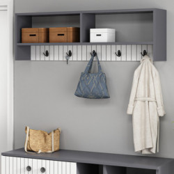 Gancho de pared Sarandon Antracita Blanco Practica Hogar