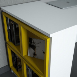 Escritorio de estudio Box blanco amarillo Practica Hogar