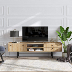 Mueble TV Owen roble negro Practica Hogar