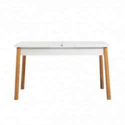 Set mesa comedor extensible y sillas (6 piezas) Santiago Atlantic pino atlántico blanco piedra Practica Hogar