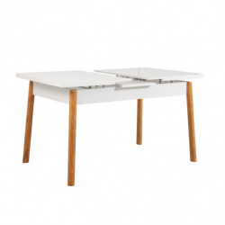 Set mesa comedor extensible y sillas (6 piezas) Santiago Atlantic pino atlántico blanco piedra Practica Hogar