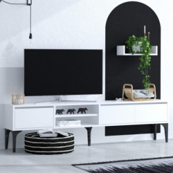 Mueble TV con estante Cordelia-DEC0060 blanco Practica Hogar