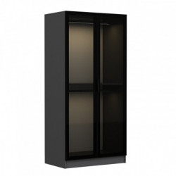 Armario Kale Glass-190 antracita negro Practica Hogar