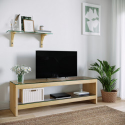 Mueble TV con estante TV302 roble Practica Hogar