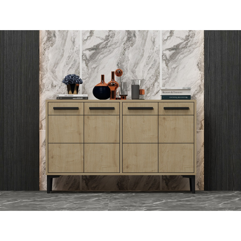 Mueble TV Stria Roble Zafiro Practica Hogar Mueble TV Stria Roble Zafiro Practica Hogar