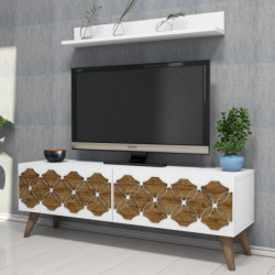 Mueble TV con estante Nisan blanco Practica Hogar