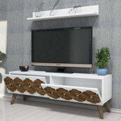 Mueble TV con estante Nisan blanco Practica Hogar