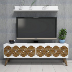 Mueble TV con estante Nisan blanco Practica Hogar