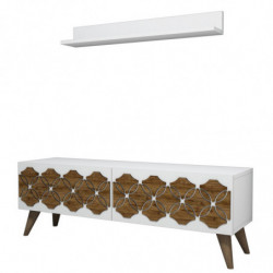 Mueble TV con estante Nisan blanco Practica Hogar