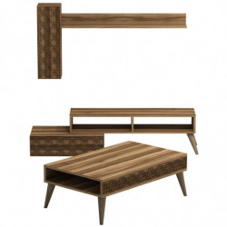 Conjunto de muebles de salón Planet nogal Practica Hogar