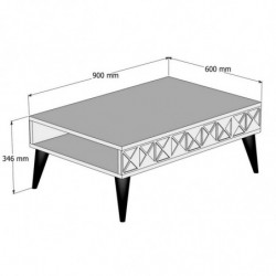 Mesa de centro Line crema Practica Hogar