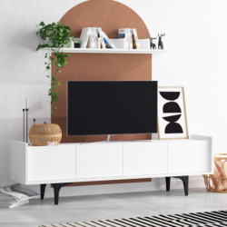 Mueble TV con estante Kastra blanco Practica Hogar