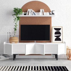 Mueble TV con estante Kastra blanco Practica Hogar