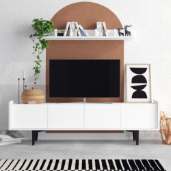 Mueble TV con estante Kastra blanco Practica Hogar