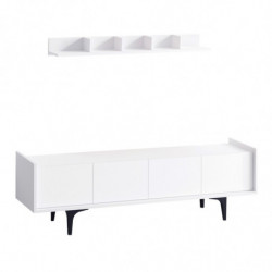 Mueble TV con estante Kastra blanco Practica Hogar