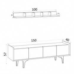Mueble TV con estante Kastra blanco Practica Hogar