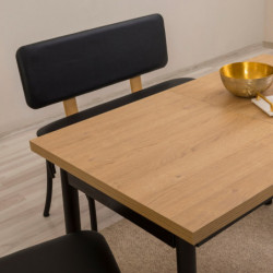 Set mesa comedor extensible y sillas (4 piezas) Oliver- V2 negro Practica Hogar