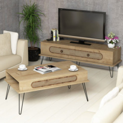 Conjunto de muebles de salón Ekol roble Practica Hogar